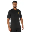Rothco Usmc Eagle, Globe Anchor Moisture Wicking Polo Shirt - Black, Large - Rothco