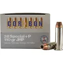Corbon Ammunition Original 110 gr Jacketed Hollow Point .38 Spl +P Ammo, 20/box - SD38110-20 - Corbon