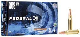 Federal Power-Shok 150 gr Copper Hollow Point .308 Win Ammo, 20/box - 308150LFA - Federal Premium