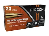 Fiocchi Hyperformance .243 Winchester 95gr SST Polymer Tip BT Ammo, 20rds - 243HSB - Fiocchi