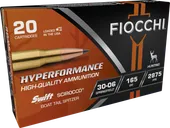 Fiocchi Extrema 165 gr Swift Scirocco II Boat Tail Spitzer .30-06 Spfld Ammo, 20/box - 3006SCA - Fiocchi