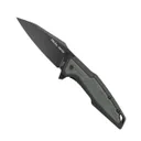 Real Avid RAV-1 Folding Knife Modified Clip Point Black Green - Robust Handle - AVRAV1 - Real Avid