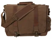 Rothco Vintage Canvas Pathfinder Laptop Bag With Leather Accents - Earth Brown - Rothco