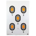 Action Target Bulls-Eye, Five Bullseye Target w/Orange Center, 100 Per Box 530-OC-100 - Action Target