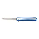 CRKT Stickler Silver Plain 3.38" 6710 Satin Sandvik 12C27 Blue, - CRKT