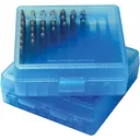 MTM Case Gard .22LR/.25 ACP Flip-Top Ammo Box, 100rds Clear Blue - MTM Case-gard
