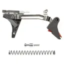 ZEV Technologies PRO Flat Face Trigger, Drop-In Kit, For Glock Gen 1-4, 9mm, Black/Red - ZEV Technologies