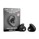 Decibullz Custom Molded Earplugs, Black - PLG1-BLK - Decibullz
