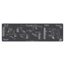 Cerus Gear ProMat 14" x 48" x 3 mm Schematic Magnum Mat for Glock Gen 4, Charcoal Gray/Cerus Blue - Cerus Gear