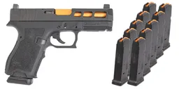 PSA Dagger Complete SW1 RMR Pistol W/ Gold Barrel & 10 15RD Mags, Black - Palmetto State Armory
