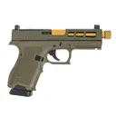 PSA Dagger Compact 9mm Pistol With SW1 ECC RMR Slide & Gold TiN Threaded Barrel, Sniper Green - Palmetto State Armory