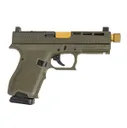 PSA Dagger Compact 9mm Pistol With SW2 ECC RMR Slide & Gold TiN Threaded Barrel, Sniper Green - Palmetto State Armory