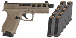 PSA Dagger Compact SW3 RMR Pistol With Threaded Barrel, w/10-15rd Mags, FDE - Palmetto State Armory