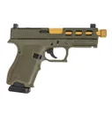 PSA Dagger Compact 9mm Pistol With SW3 ECC RMR Slide & Gold TiN Threaded Barrel, Sniper Green - Palmetto State Armory
