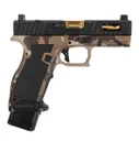 PSA Sabre Dagger Full Size - S 9mm Pistol, TiN Spiral Fluted Barrel, W/Mag Extensions, M81 Desert Camo - Palmetto State Armory