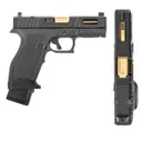 PSA Sabre Dagger Full Size - S 9mm Pistol, TiN Ported Barrel, W/Mag Extensions, Black - Palmetto State Armory