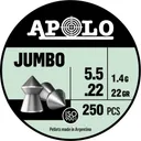 Hatsan USA Apolo Jumbo .22 Cal Pointed Airgun Rifle Pellet, 21 gr 250rds - Apolo