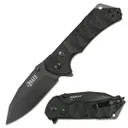 Elite Tactical Parallax Folding Knife Drop Point, Black - Elite Tactical