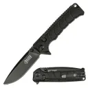 Elite Tactical Backdraft Folding Knife Drop Point, Black - Elite Tactical