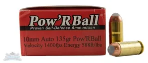 Glaser Pow'rBall 10mm 135gr Ammunition 20rds - PB10135/20 - Corbon