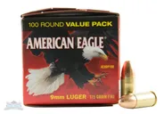 American Eagle 9mm 115 Gr FMJ, 100rds - AE9DP100 - Federal Premium