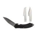 American Buffalo Knife & Tool AB Elite Switch Folder Folding Knife Clip Point/Drop Point/Saw, Black - American Buffalo Knife & Tool