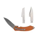 American Buffalo Knife & Tool AB Elite Switch Folder Folding Knife Clip Point/Drop Point/Saw, Orange - American Buffalo Knife & Tool