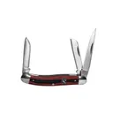 American Buffalo Knife & Tool Cattleman Stockman Cowhand Folding 3 Blade Knife, Black / Red - CC0001GRD - Rock Ridge Outdoors