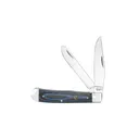 American Buffalo Knife & Tool Cattleman Trapper Cowhand Folding Knife Clip Point/Spey, Black/Blue - Rock Ridge Outdoors
