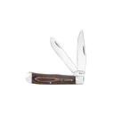 American Buffalo Knife & Tool Cattleman Trapper Cowhand Folding Knife Clip Point/Spey, Black/Brown - Rock Ridge Outdoors