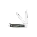 American Buffalo Knife & Tool Cattleman Trapper Cowhand Folding Knife Clip Point/Spey, Black/Green - Rock Ridge Outdoors