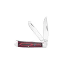 American Buffalo Knife & Tool Cattleman Trapper Cowhand Folding Knife Clip Point/Spey, Black/Red - Rock Ridge Outdoors