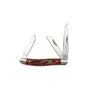 American Buffalo Knife & Tool Roper Stockman Chaparral Folding Knife Clip Point/Spey, Red - Rock Ridge Outdoors