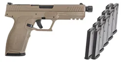 PSA 5.7 Rock Complete Optics Ready Pistol With Threaded Barrel, Flat Dark Earth With 10 Magazines - Palmetto State Armory