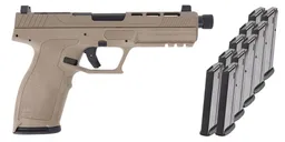 PSA 5.7 Rock Complete RK1 Optics Ready Pistol With Threaded Barrel, Flat Dark Earth With 10 Magazines - Palmetto State Armory