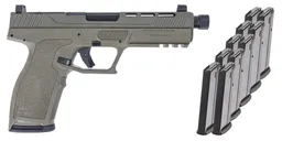 PSA 5.7 Rock Complete RK1 Optics Ready Pistol With Threaded Barrel, Sniper Green With 10 Magazines - Palmetto State Armory