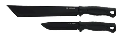Schrade Machete & Fixed Blade Drop Point Knife Combo, Black - 1259538 - Schrade