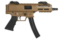Panzer Han9 6.5" 9mm 30rd Pistol, FDE MP5 Compatible w/ Flip-Up Sights - PAHAN9PCCCT - Panzer Arms