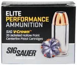 Sig Sauer 40 S&W 180gr JHP V-Crown Elite Performance Ammunition - E40SW2-20 - Sig Sauer