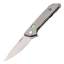 Glow Rhino Reactor Titanium S35VN EDC Knife - Satin Scales Green Tritium - Glow Rhino
