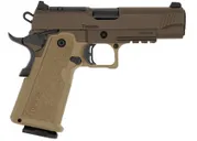 Tisas 1911 Carry Double Stack 4.25" 9mm 18rd Pistol, FDE/Coyote Brown RMSc Direct Mount Optic Cut - 12500905 - Tisas