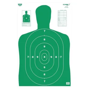 Birchwood Casey BC-27 Target, Green/White, 5 Pack - Green and White Bullseye Targets - 37045