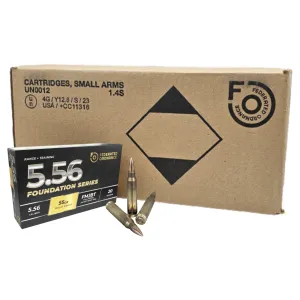 Federated Ordnance, 5.56 55gr FMJ Full Metal Jacket, New Brass Ammunition 1000 rd CASE