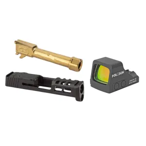 Zaffiri Precision KIT- ZPS.2 Sig P365 Slide RMSC Cut Black, SIG P365 9mm Gold TIN Threaded Barrel, Holosun 407k X2 Series 6 MOA Red Dot Sight