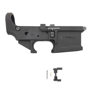 Type-A Rifle Co. AR15/M4 Billet Full Ambi Controls Stripped Lower Receiver Black