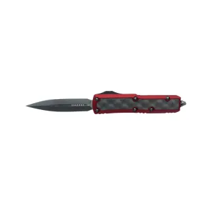 Microtech 126-10RDBIS Daytona D/E Stonewash Standard, Red Handle w/ Stonewash Bubble Inlay OTF Automatic Knife
