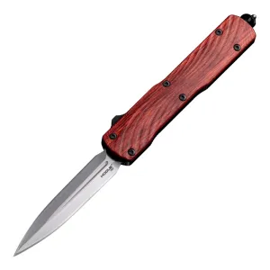 Hogue Counterstrike OTF Automatic Collector Series 3.35 Double Edge Black Aluminum & Cocobolo Knife