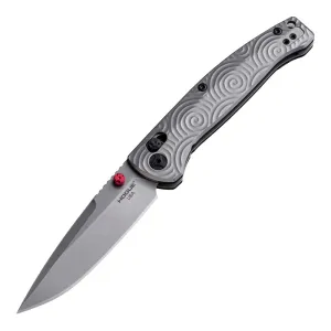 Hogue Mysto Manual Folder Stone Tumbled Clip Point Blade Knife