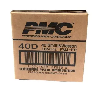 PMC Bronze .40 S&W 165 Gr FMJ-FP 1000rd CASE