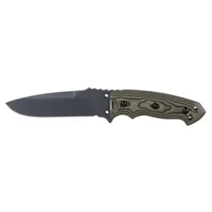 EX-F01 5 1/2 Fixed Drop Point Blade A-2 Black Finish Black Sheath - G10 G-Mascus Green Scales